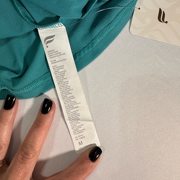 Fabletics Teal Activewear Dress Medium NWT Racerback Cutout - Picture 3 of 5